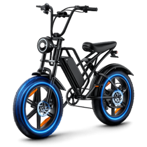 adult electric bike with 750w motor, 48v 15ah battery, 60 mile range, dual disc brakes & fat tires